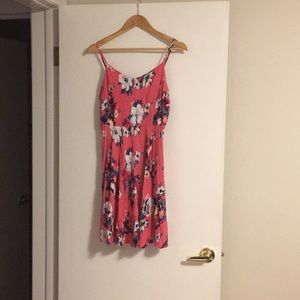 Like New Pink Floral Skater Dress